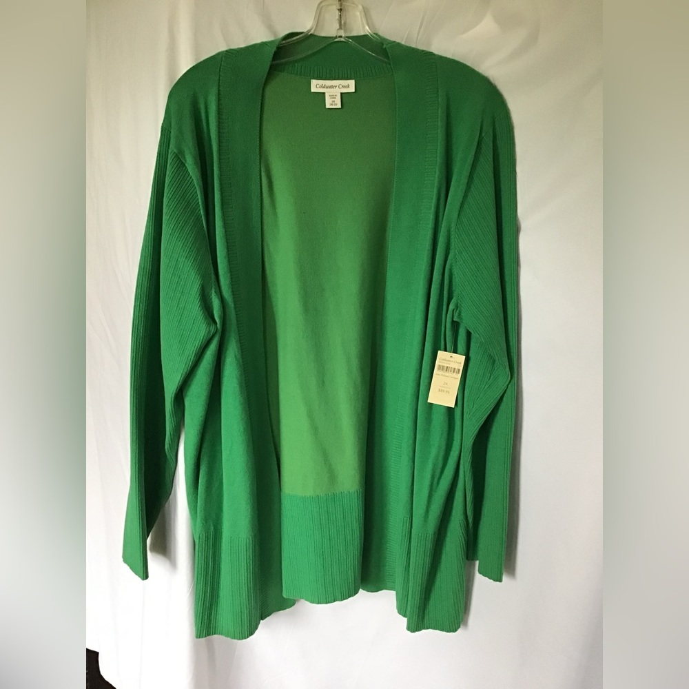 Plus Size Green Cardigan